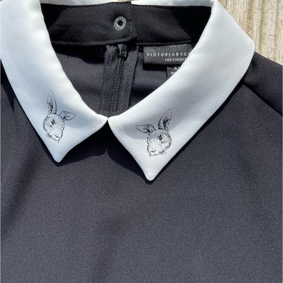 Victoria Beckham for Target Black Collared Bunny Shift Dress Size XS NWT - Picture 4 of 11